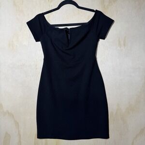 Lulus Black Bodycon Cocktail Dress Women's Medium Off Shoulder Mini Party